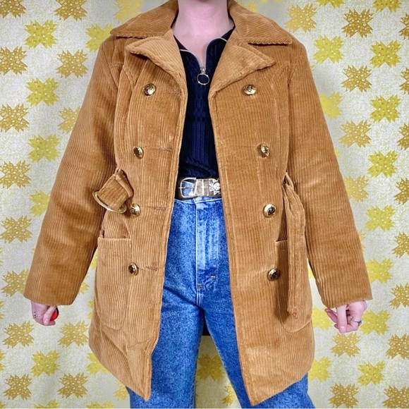 Vintage 70s tan corduroy buttoned Debbie Leigh coat ☀️ - Picture 2 of 8